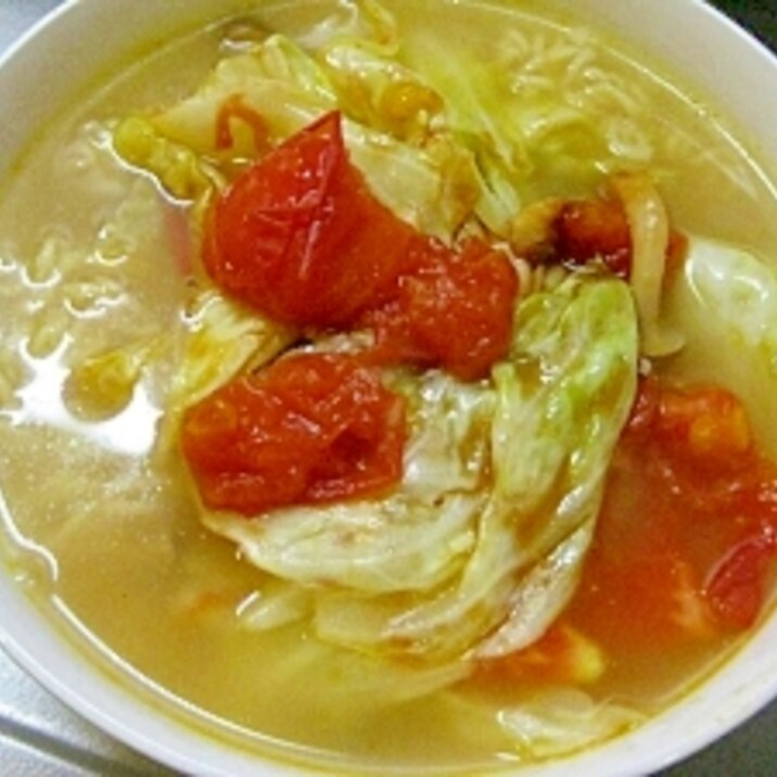 インスタントで♪トマキャベ塩ラーメン❤